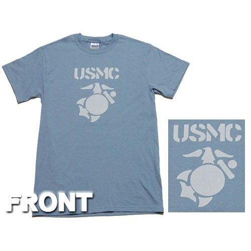 STONE ☆コンパス カモ ロゴ Tシャツ MENS MARINE BLUE Tシャツ ロゴT メンズ ミリタリー USMC 米海兵隊 マリンモデル