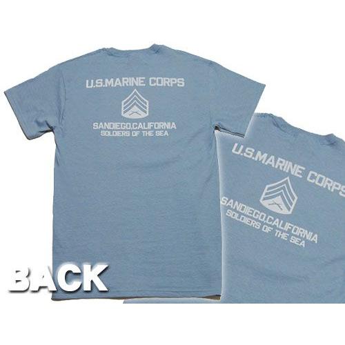 Tシャツ ロゴT メンズ ミリタリー USMC 米海兵隊 マリンモデル MAVERICKS /水色 ブルー｜mavericks｜05