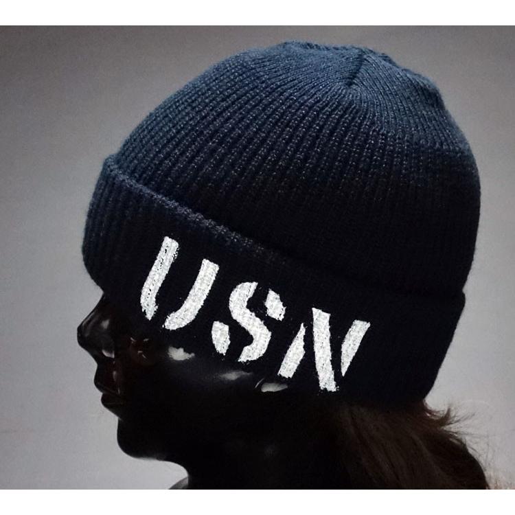 ニット帽 メンズ ニットキャップ ミリタリーキャップ アメリカ製 USN 新品 ネイビー オリーブ｜mavericks｜07