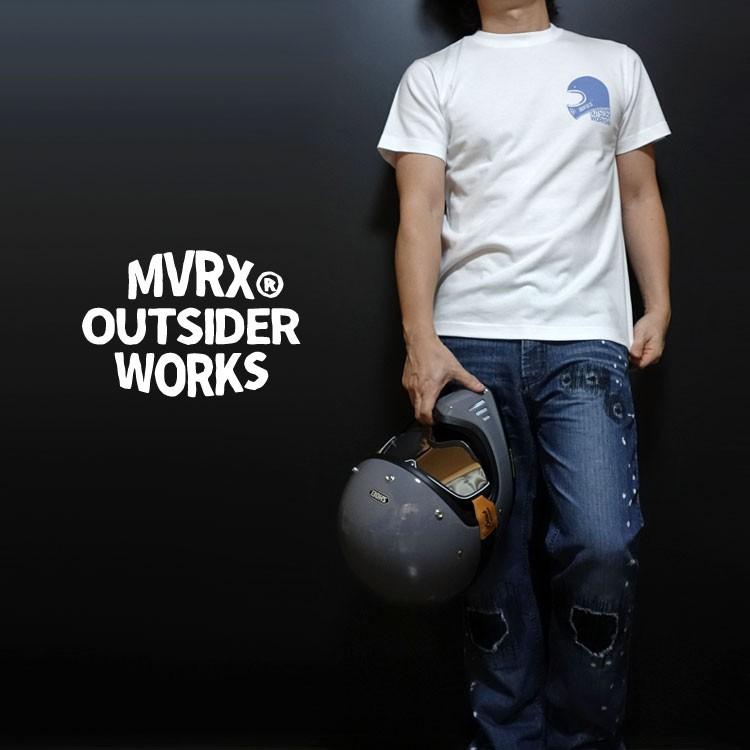 Tシャツ 半袖 XXL メンズ バイク モトクロス MVRX ブランド GOGGLE モデル ホワイト 白 ブルー｜mavericks｜02