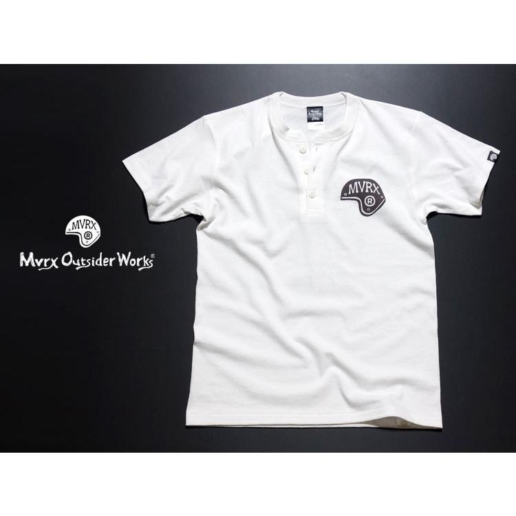 ヘンリーネック Tシャツ M 半袖 メンズ バイク 車 MVRX ブランド SpeedSter モデル ホワイト｜mavericks｜04