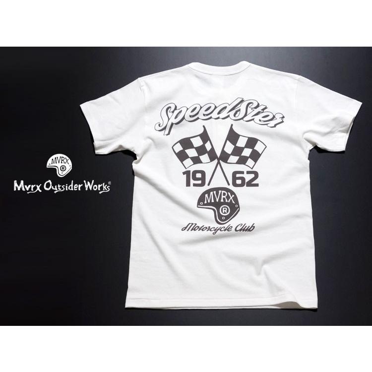 ヘンリーネック Tシャツ M 半袖 メンズ バイク 車 MVRX ブランド SpeedSter モデル ホワイト｜mavericks｜05