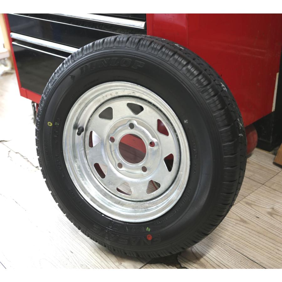 12GT 12インチ 亜鉛メッキホイール＆タイヤ 鉄ホイール ダンロップ