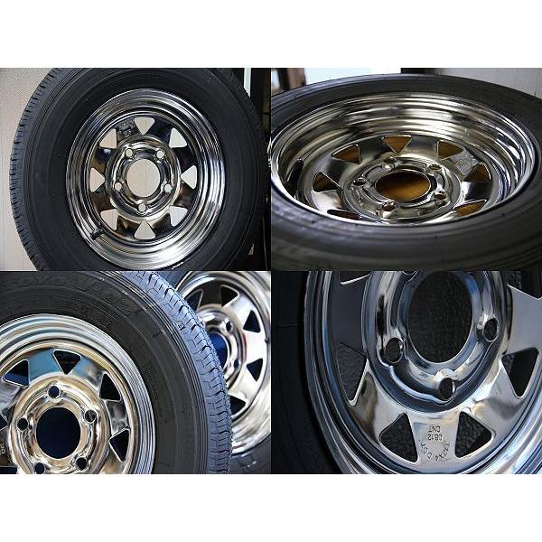 ちょい傷訳あり】12インチ V2タイヤ＆アルミクローム鉄ホイール