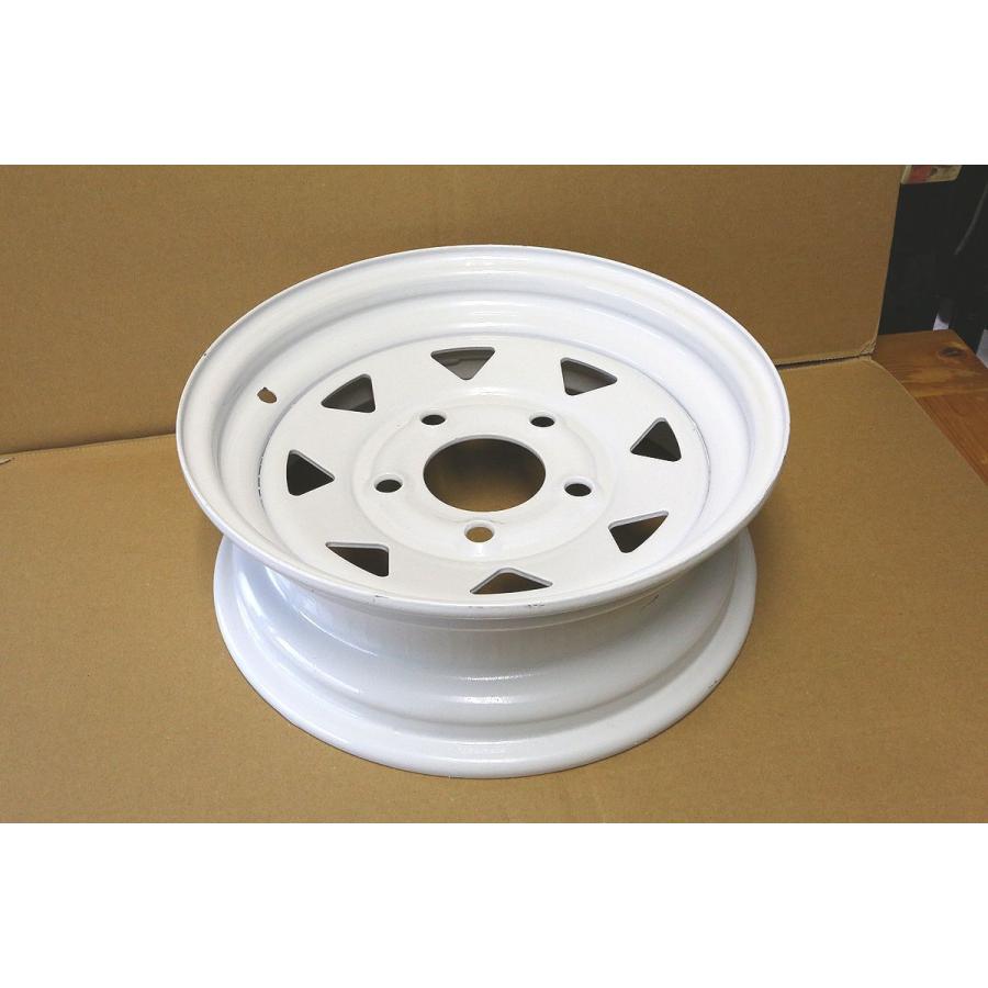 MINO 12インチホイール　トレーラー専用　ホワイトペイント　リム　スポーク　5穴　PCD-114.3 【ラインあり】 MINO 12インチホイール　トレーラー専用　ホワイトペイント　リム　スポーク　5穴　PCD-114.3 【ラインなし】