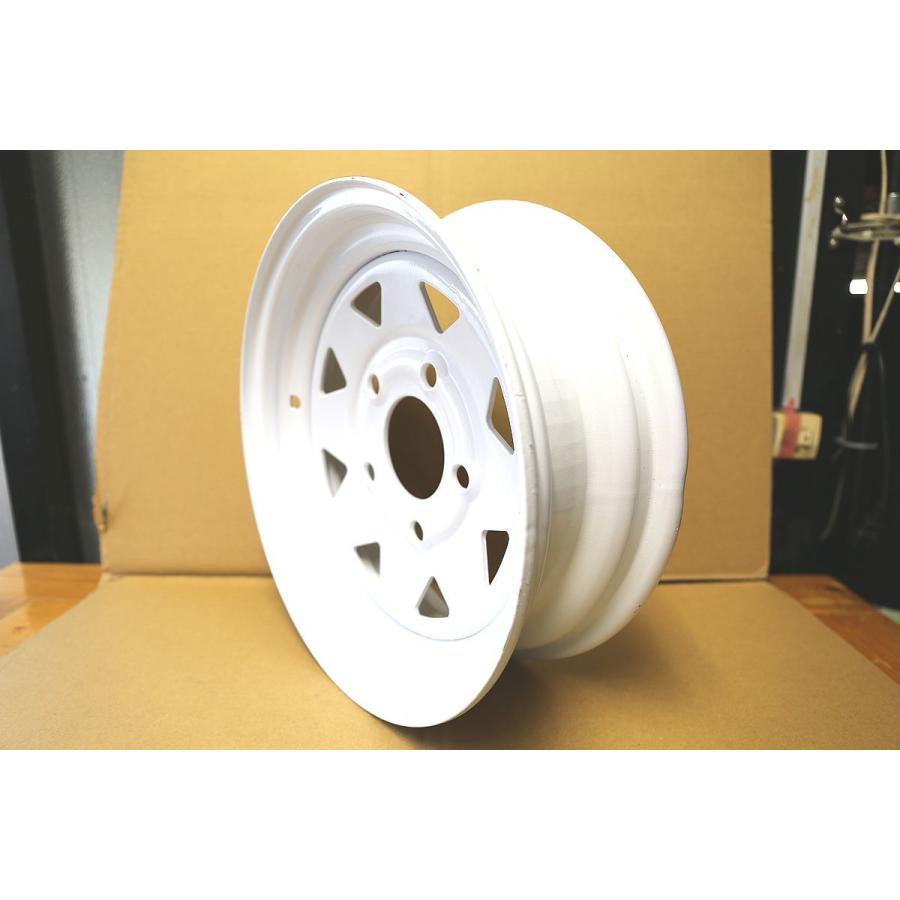 MINO 12インチホイール　トレーラー専用　ホワイトペイント　リム　スポーク　5穴　PCD-114.3 【ラインあり】 MINO 12インチホイール　トレーラー専用　ホワイトペイント　リム　スポーク　5穴　PCD-114.3 【ラインなし】