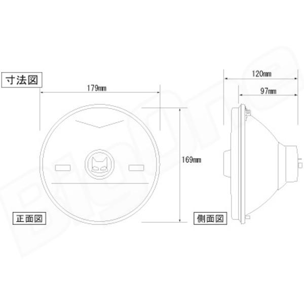 マーシャル ヘッドライト 889 汎用ライトユニット クリア バイク CB400SF VTR250 ホーネット250 JADE ZRX2 ゼファー400 750RS Z1 Z2 Z400FX｜max-advancer｜04