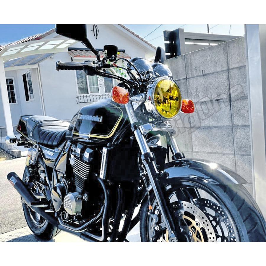 マーシャル 722 702ゼファー400ゼファー750 ZRX400バリオスZ650 Z400GP Z750GP GPZ400Fヘッド ライト スタールクス イエロー メッキ ケース｜max-advancer｜09