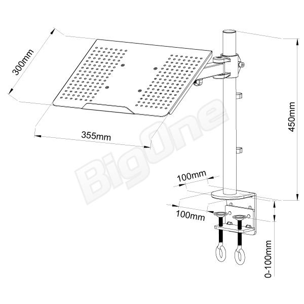 BigOne ノート パソコン PC ホルダー ラップトップ モニター アーム シングル スタンド PC 液晶 モニタ ディスプレイ ディスプレー VESA｜max-advancer｜02