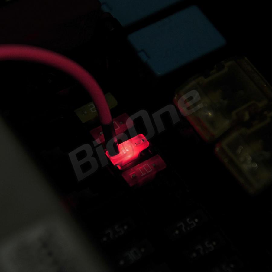 BigOne 切れたら光って知らせる インジケーター 内蔵 標準 平型 ヒューズ 電源 30A ATP LED シガーライター ETC ドライブレコーダー の接続｜max-advancer｜07