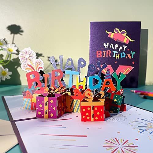 Yovoy 誕生日カード バースデーカード 3dポップアップカード グリーティングカード 立体カード 可愛い お祝いカード 記念日 お誕生日カード 100 安い