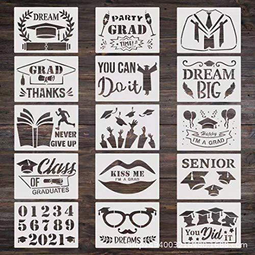 15個のワードステンシル心に強く訴える引用ステンシル木に絵を描くための大学院ステンシルdiy工芸品アートホームスクールの装飾再利用可能な8x6インチ2 S 2403 マックス商会 通販 Yahoo ショッピング