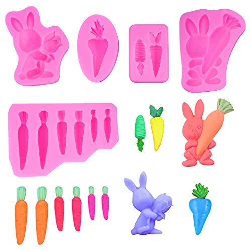 454円 新登場 Rolin Roly うさぎ にんじん 兎 人参 グミキャンディケーキ ベーキングフォンダン型 粘土 キャンドル 型 抜き型 シリコンモールド にん