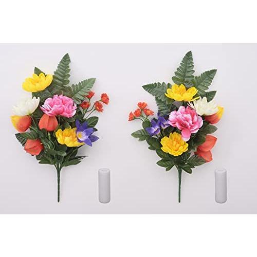 アートクリエイション お墓でも使えるほおずき付仏花 2本組 ホルダー付 緑 黄 白 ピンク オレンジ 青 紫 約奥12 0 幅21 5 高43 5cm S マックス商会 通販 Yahoo ショッピング