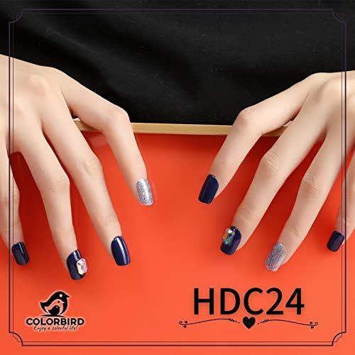 Colorbird ネイルチップ 30 Hdc2 Joyme エレガント スクエアオフ ダイヤ マニキュア ロイヤルブルー 付け爪 可愛い 宝石 花 賜物 Joyme