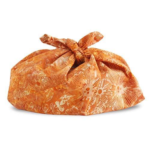 インドネシアバティック あづま袋 S SALE 93%OFF 最大85％オフ！ 花 お弁当包みに オレンジ