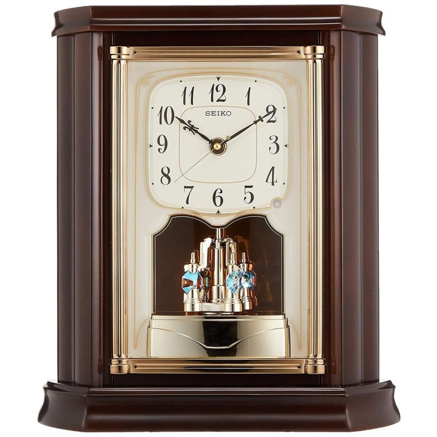 セイコー クロック 置き時計 電波 アナログ 回転飾り 木枠 濃茶 木地 BY233B SEIKO クロック 置き時計 電波 アナログ 回転飾り 木枠 濃茶 木地 BY233B SEIKO