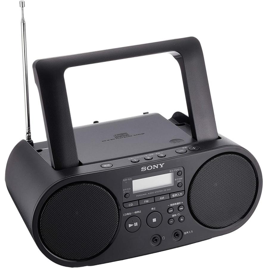 ソニー CDラジオ ZS-S40 : FM/AM/ワイドFM対応 ブラック ZS-S40 B ZS S40 CDラジオ FM/AM/ワイドFM対応 ブラック