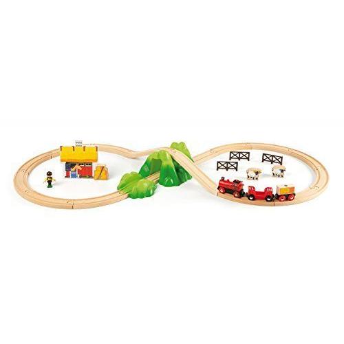 BRIO バッテリーパワー機関車ファームレールセット 33043