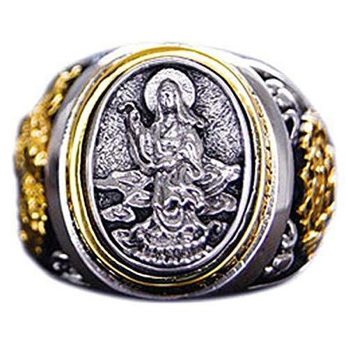 独特な店 R0614 17 ブランド名 2pieces 17号 和 観音菩薩 シルバーアクセサリー 指輪 メンズ シルバーリング ドラゴン 龍 メンズアクセサリー