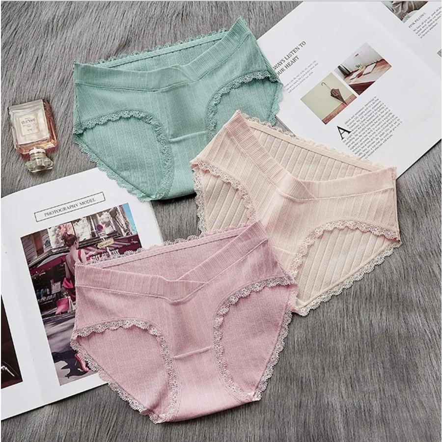 クリスマス特集22 Hananoマタニティ ショーツ ローライズ 4枚 セット 締め付けない ストレスフリー 上質コットン やわらか素材 下着 妊婦 レース Cisama Sc Gov Br