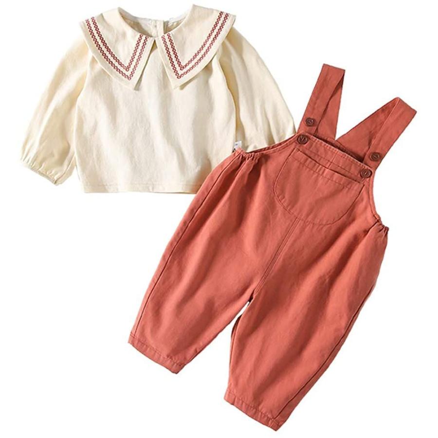 オープニングセール ベビー服キッズ服女の子ブラウスサロペットオーバーオール秋冬つなぎ2点セットおしゃれオレンジ5歳 ロンパース カバーオール Www We Job Com