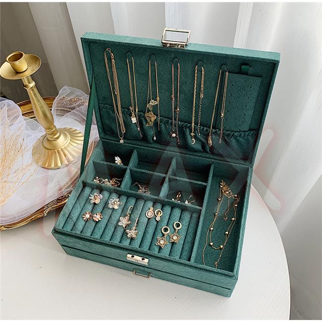 アクセサリーケース ジュエリーボックス 2段収納ケース 宝石箱 小物 指輪 ネックレス収納 ジュエリー収納 髪飾り収納 引き出し小物 錠前をつける Maxyq312 レアマックスストア 通販 Yahoo ショッピング