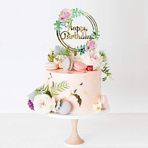 最新コレックション ケーキトッパー 誕生日ケーキ飾り ケーキ挿入カード Happy Birthday お誕生日おめでとう 飾り付け ゴールドケーキトッパー パーティー装飾 Wantannas Go Id