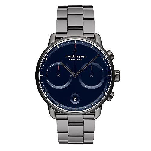 人気の Nordgreen ノードグリーン Pioneer 42mm 3リンクブレス ガンメタル ネイビーダイヤル メンズクロノグラフ 北欧デザイン腕時計 サバゲー ミリタリー Www Rideshare2vote Com