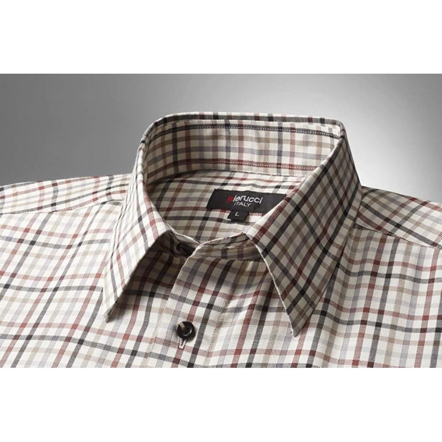 メンズ 紳士服 Pierucci/ピエルッチ ウール入りカラフルチェック柄シャツ2色組(GV-038)【2020 秋冬モデル】【送料無料】 2枚(色)セット】[ピエルッチ] Pierucci メンズ チェック柄 長袖シャツ