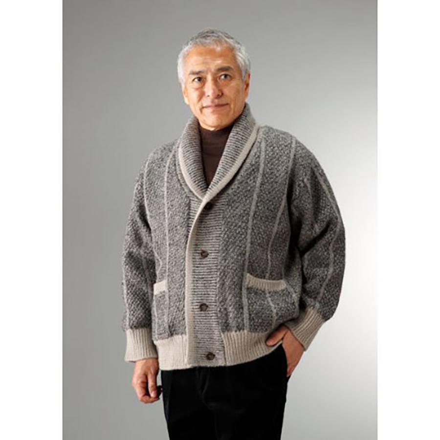 メンズ カーディガン ウール100％ ニット 厚手 アウター 春 冬