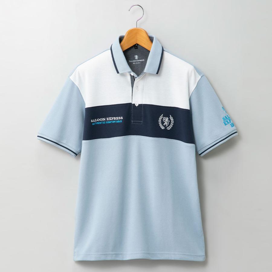 ゴルフウェア メンズ ポロシャツ 半袖 アクティブウェア シニア 刺繍