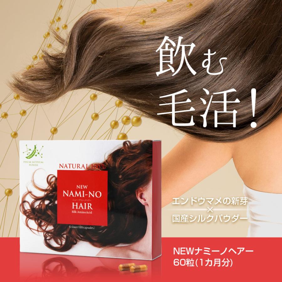 日本製 ヘアケア サプリメント 女性 髪 NEWナミーノヘアー シルクパウダー アナゲイン 60カプセル 1か月分｜maxcosme｜02