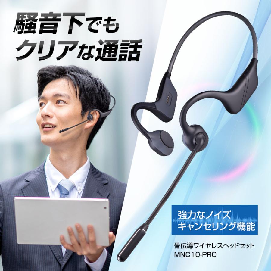 MOVE 骨伝導ヘッドセット 耳を塞がない イヤホン マイク付き クリア