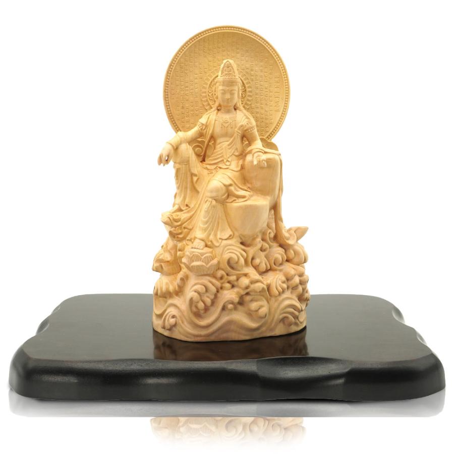 【修縁堂】極上品 木彫仏像 水月自在観音菩薩立像 彫刻 仏教工芸 ご利益 柘植材 Amazon｜仏像 木彫り 置物 観音像 風水【水月観音】菩薩像 高級天然