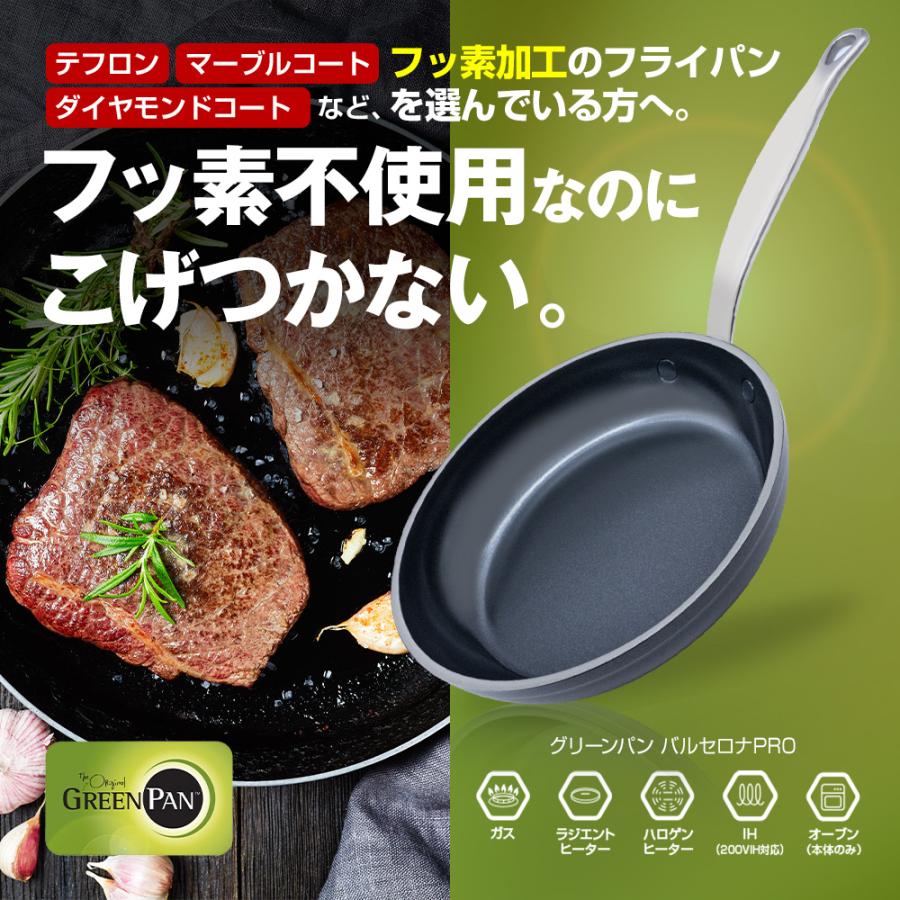 フライパン 24cm（専用ガラス蓋付）最新型 グリーンパン フッ素不使用