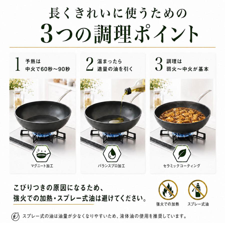 ウォックパン 28cm（専用ガラス蓋付） 最新型 グリーンパン フッ素不