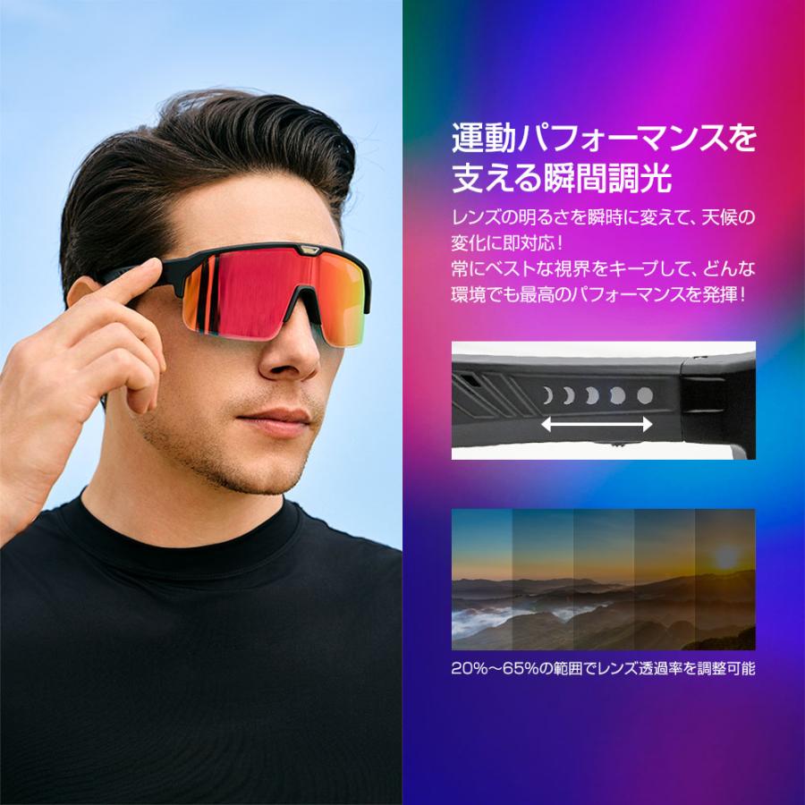 chamelo Music Shield スマートサングラス Bluetooth 調光 音楽