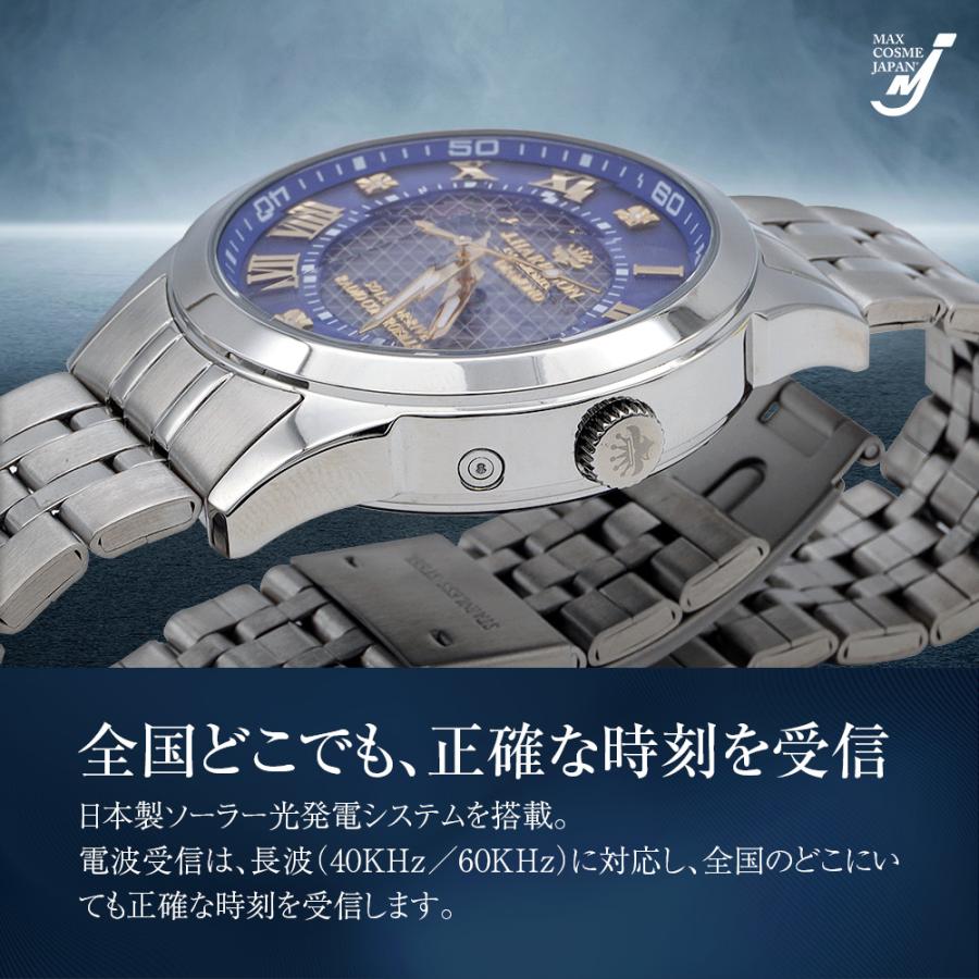 ☆天然ダイヤ　腕時計☆ 腕時計 メンズ 電波 ソーラー 光発電 天然ダイヤ 4石 防水 ビジネス J