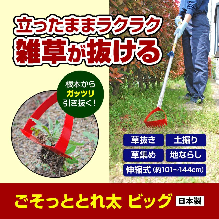 草取り道具 雑草抜き 立ったまま ごそっととれ太 ビッグ 日本製 軽量