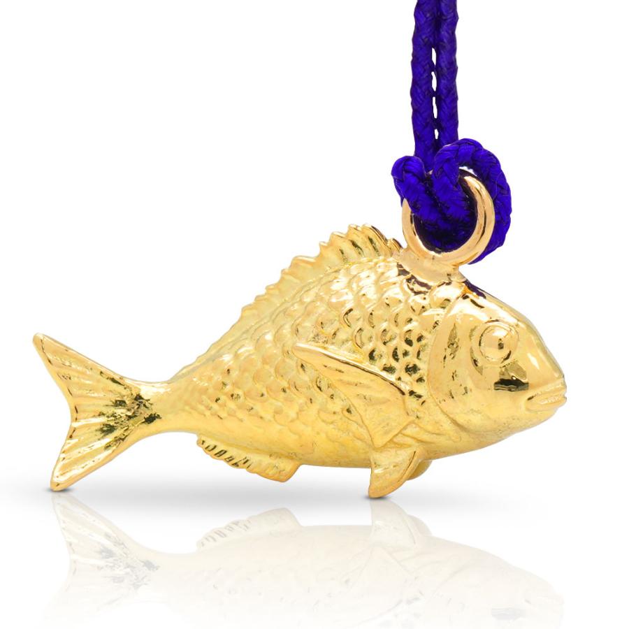 日本製 銀製 鯛 金メッキ仕様 根付 お守り 金運 開運 幸運 厄除け