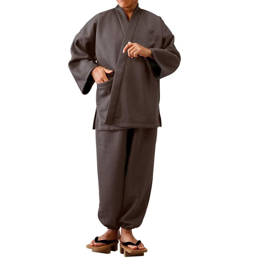 日本製 暖か裏起毛作務衣 上下セット 36269/メンズ レディース 男女