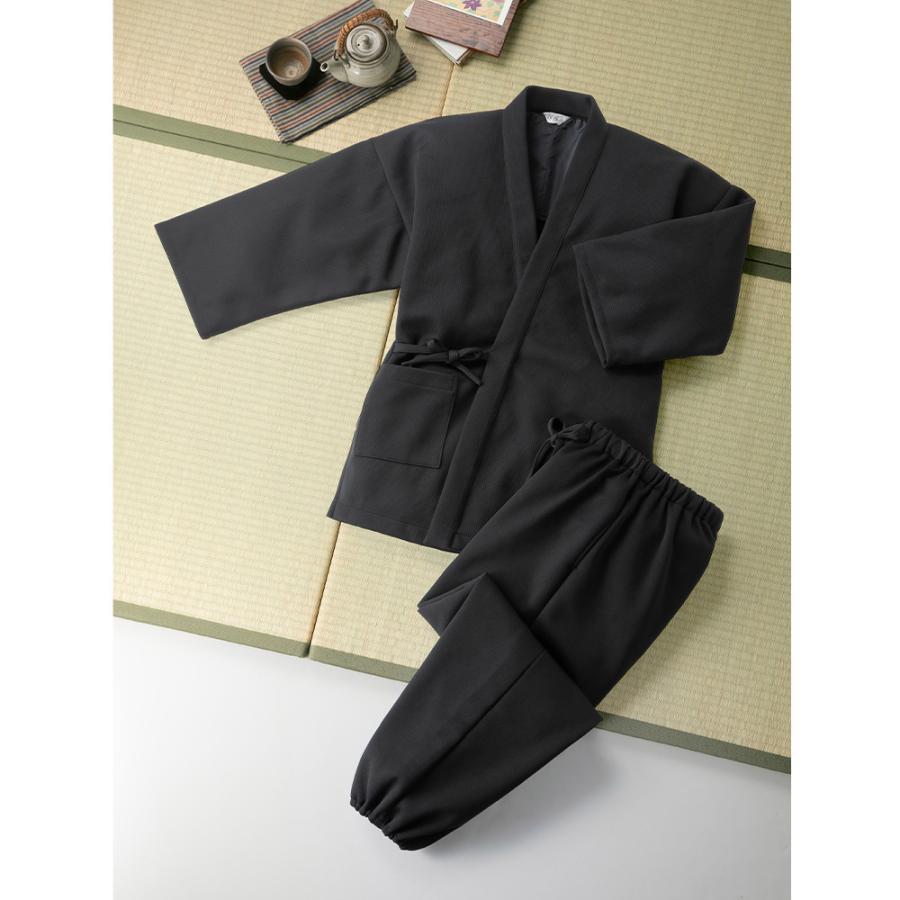 日本製 暖か裏起毛作務衣 上下セット 36269/メンズ レディース 男女