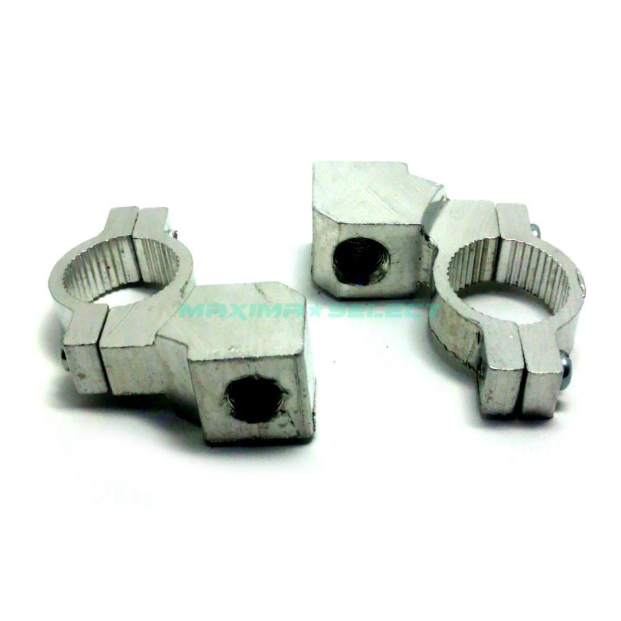 ミラーホルダー 汎用型 10mm 22.2mm クランプ ブラケット 正ネジ 2個 1