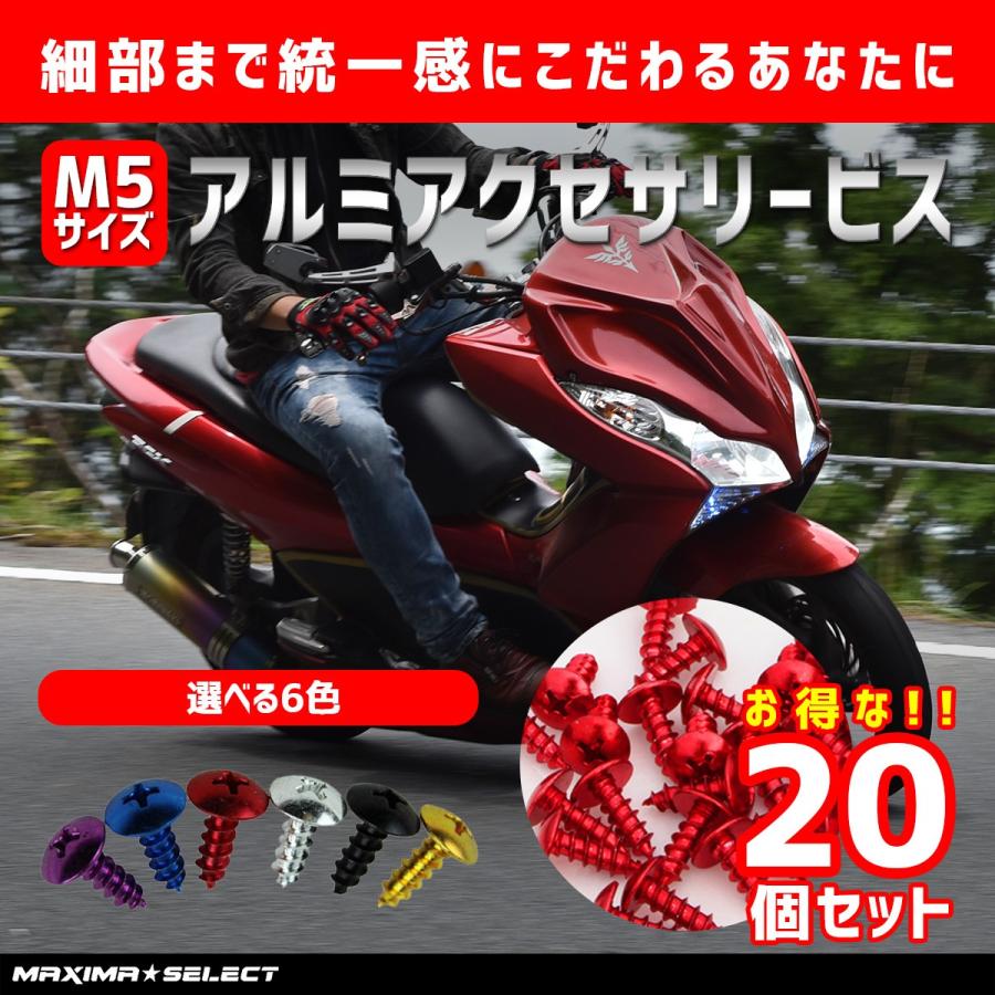 アルミカウルビス ネジ バイク アルミ カウルビス ビス M5 20個セット