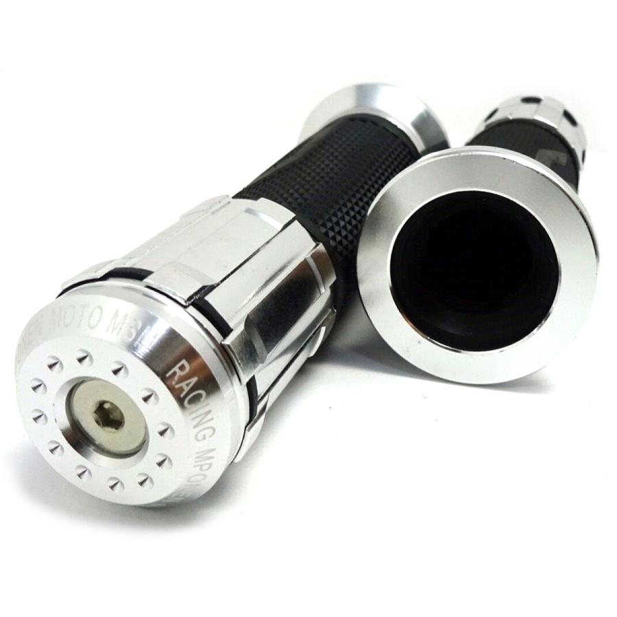 バイク ハンドル グリップ アルミ バーエンドグリップ 非貫通型 22.2mm 汎用 左右セット カスタム パーツ ホンダ カワサキ スズキ ヤマハ  バイクハンドル |  | 06