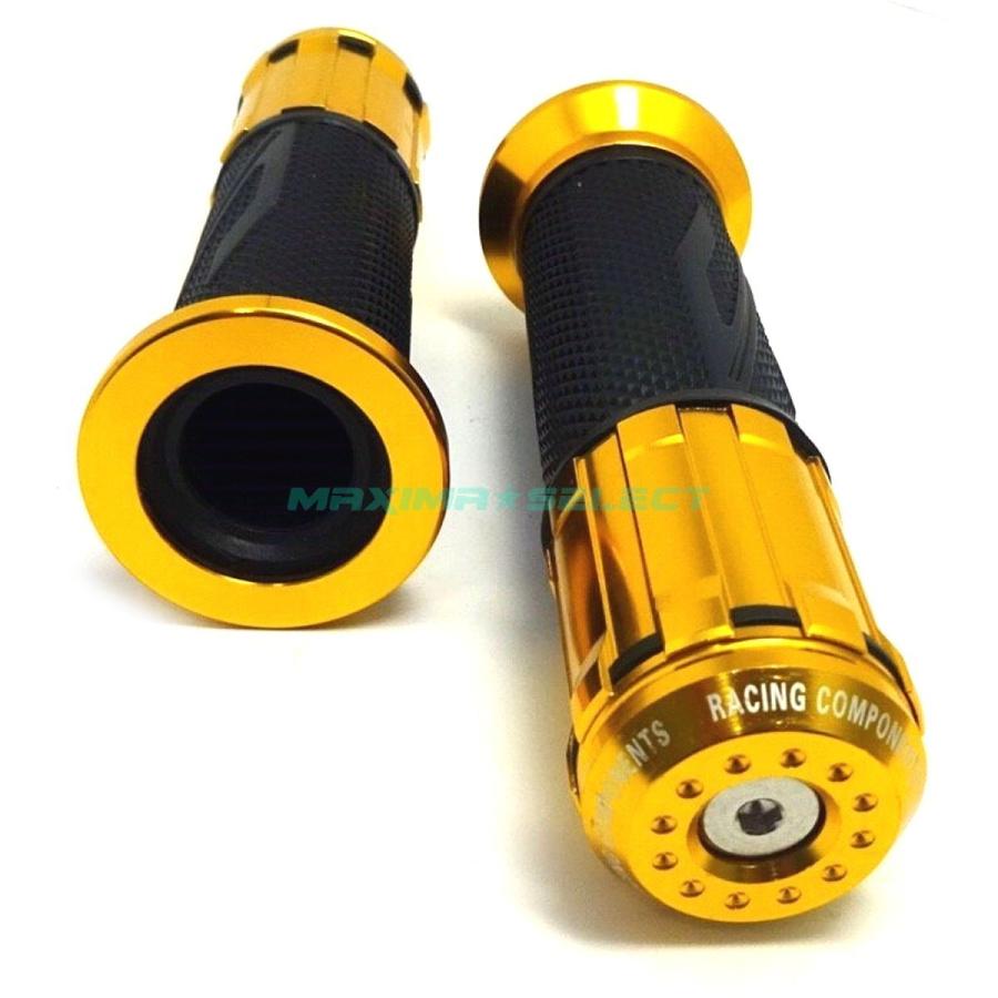 バイク ハンドル グリップ アルミ バーエンドグリップ 非貫通型 22.2mm 汎用 左右セット カスタム パーツ ホンダ カワサキ スズキ ヤマハ  バイクハンドル |  | 13