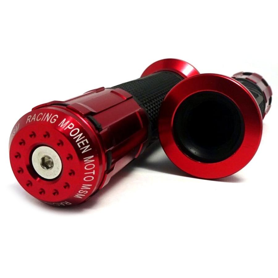 バイク ハンドル グリップ アルミ バーエンドグリップ 非貫通型 22.2mm 汎用 左右セット カスタム パーツ ホンダ カワサキ スズキ ヤマハ  バイクハンドル |  | 02