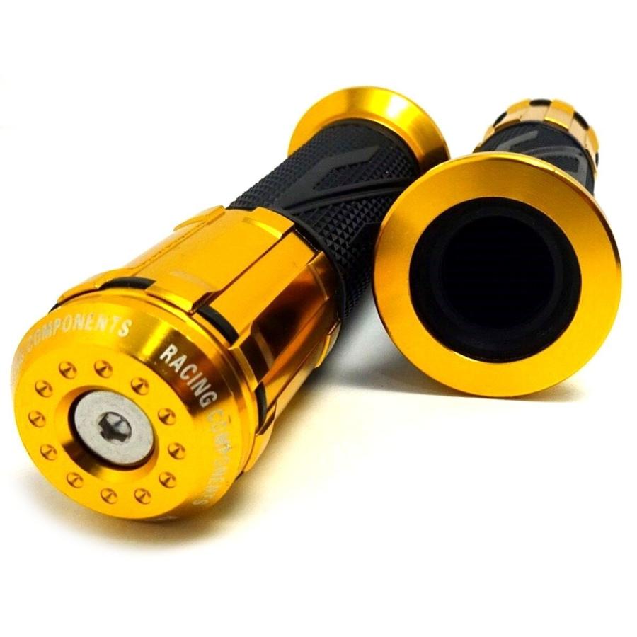 バイク ハンドル グリップ アルミ バーエンドグリップ 非貫通型 22.2mm 汎用 左右セット カスタム パーツ ホンダ カワサキ スズキ ヤマハ  バイクハンドル |  | 04