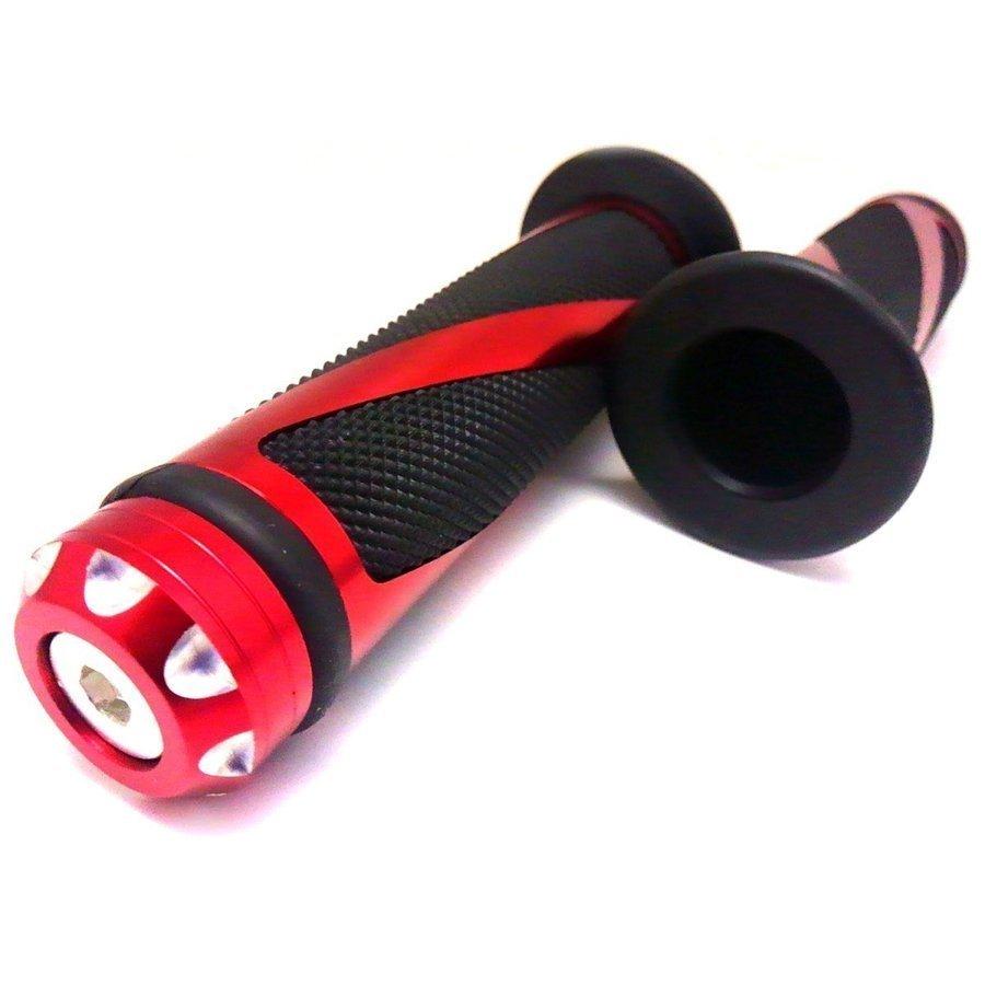 バイク ハンドル グリップ アルミ スパイラル 非貫通型 22.2mm 7/8